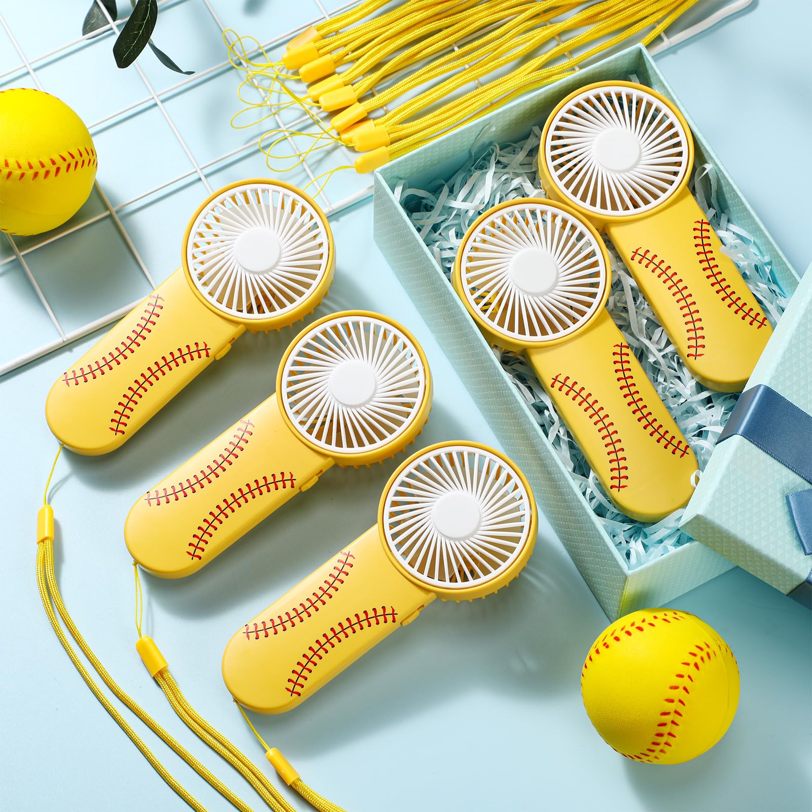 Foto 5 pulgar | Juego De 12 Piezas Con Tema De Softball Handheld Fan Honoson Con Cordón - Venta Internacional.
