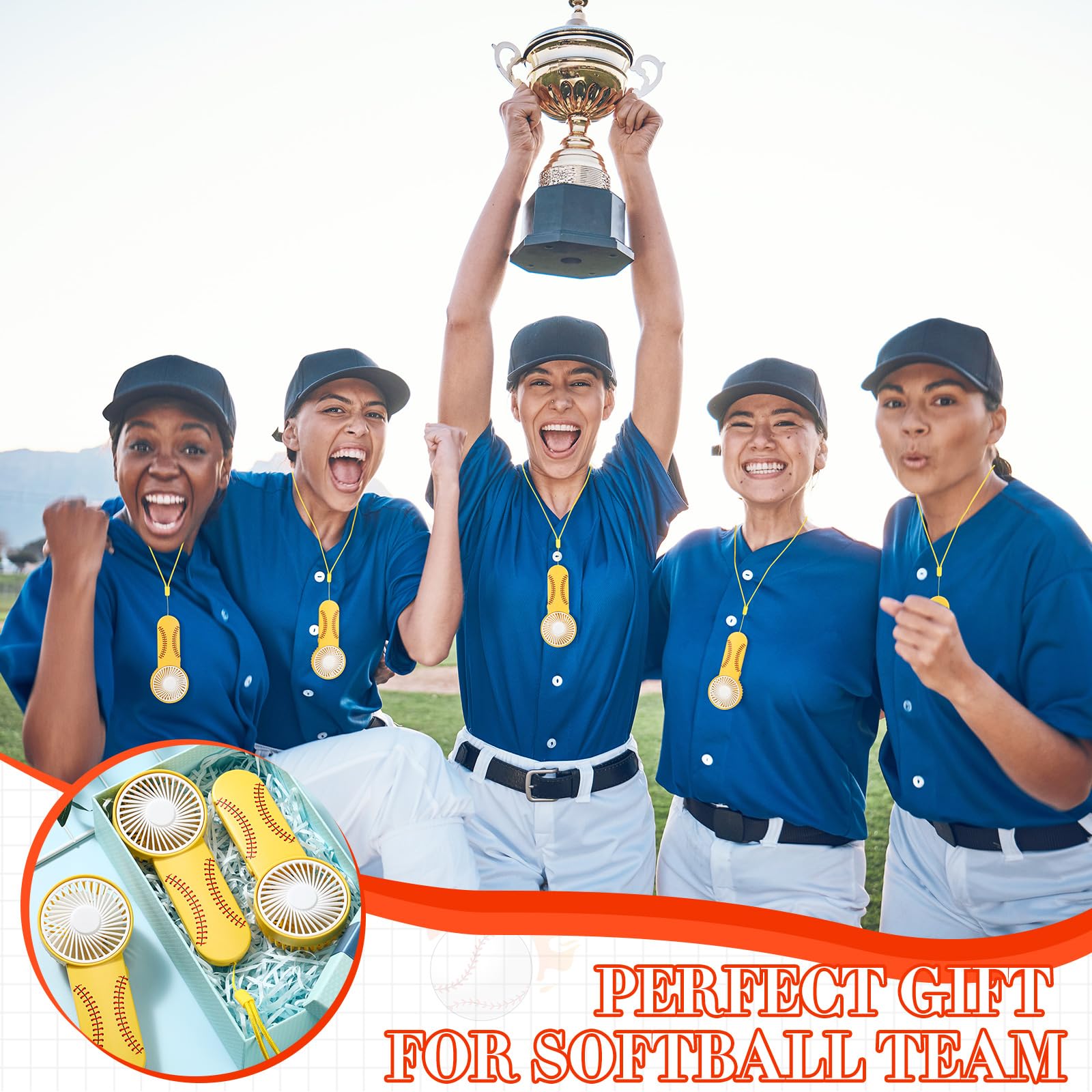 Foto 6 | Juego De 12 Piezas Con Tema De Softball Handheld Fan Honoson Con Cordón - Venta Internacional.