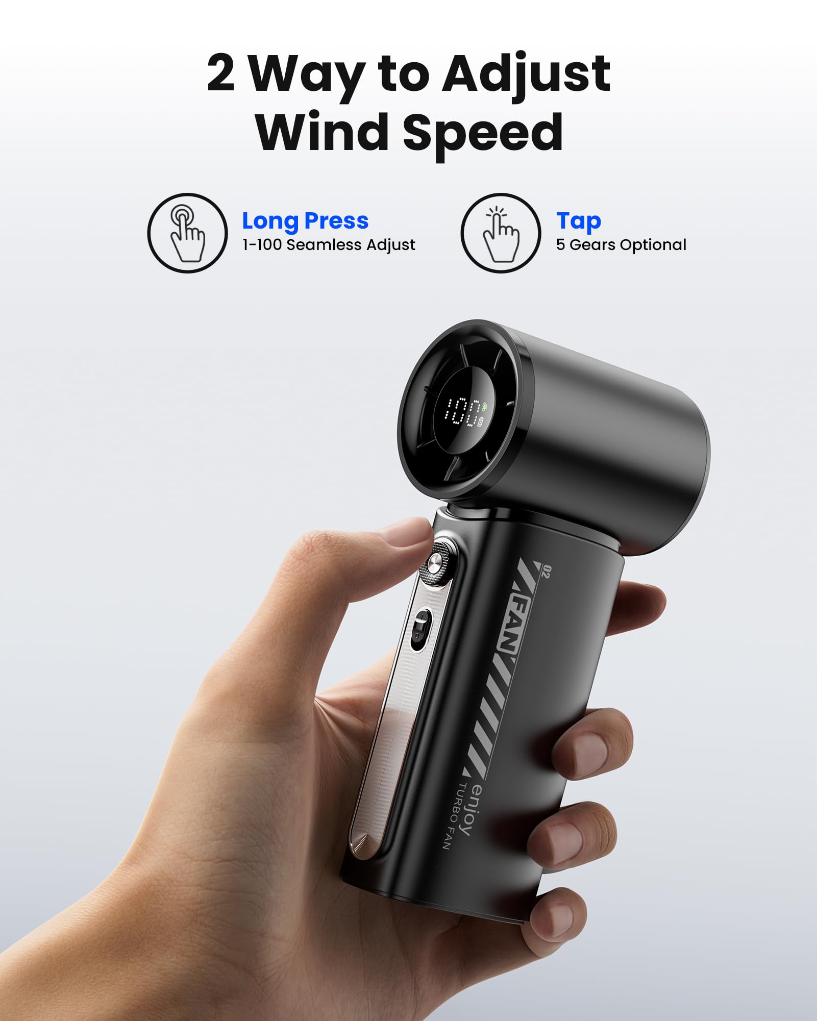 Foto 8 pulgar | Ventilador Portátil Koonie 19000 Rpm  100 Velocidades  3600 Mah  Negro - Venta Internacional.