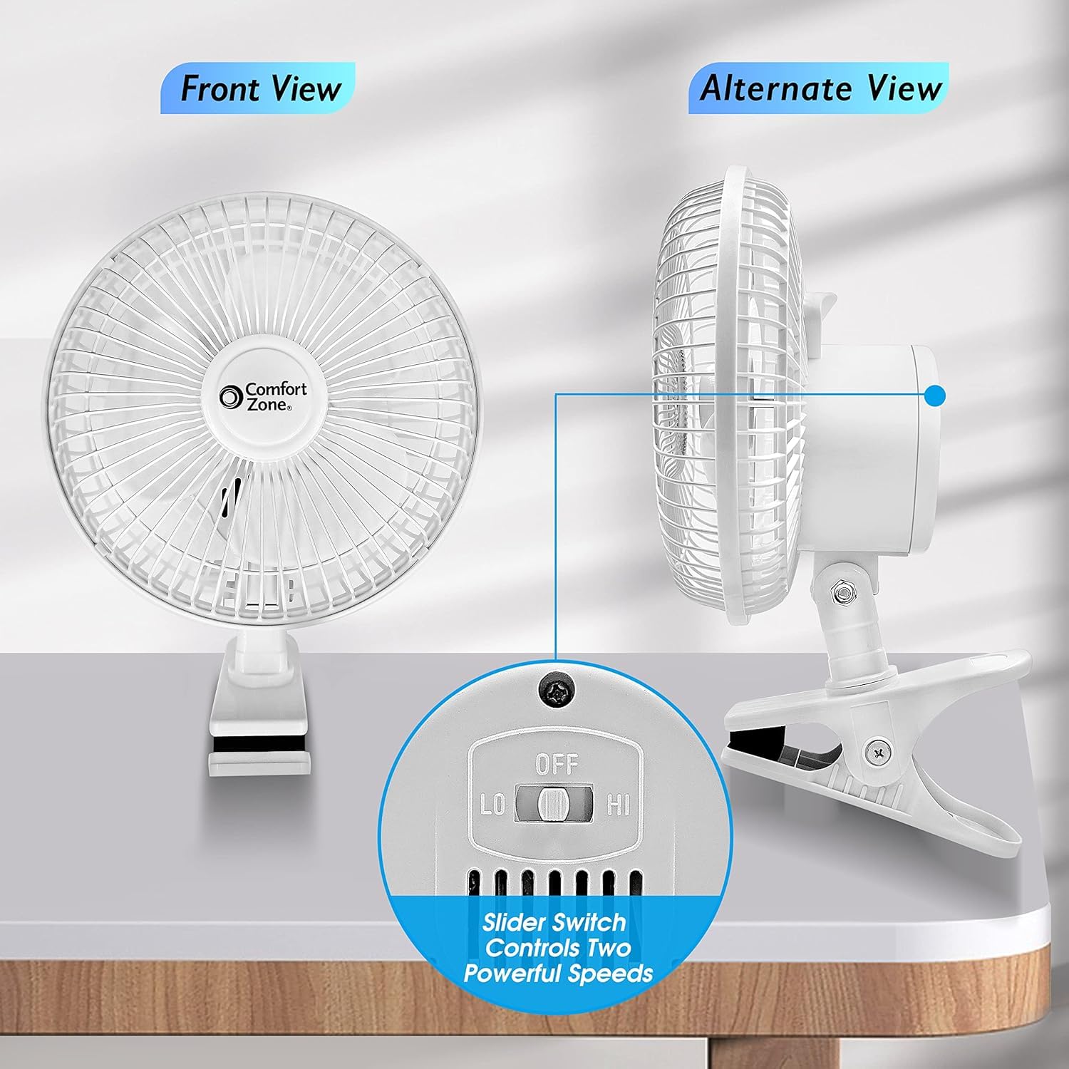 Foto 5 | Ventilador Portátil Comfort Zone Con Clip  6 Pulgadas  Negro - Venta Internacional.
