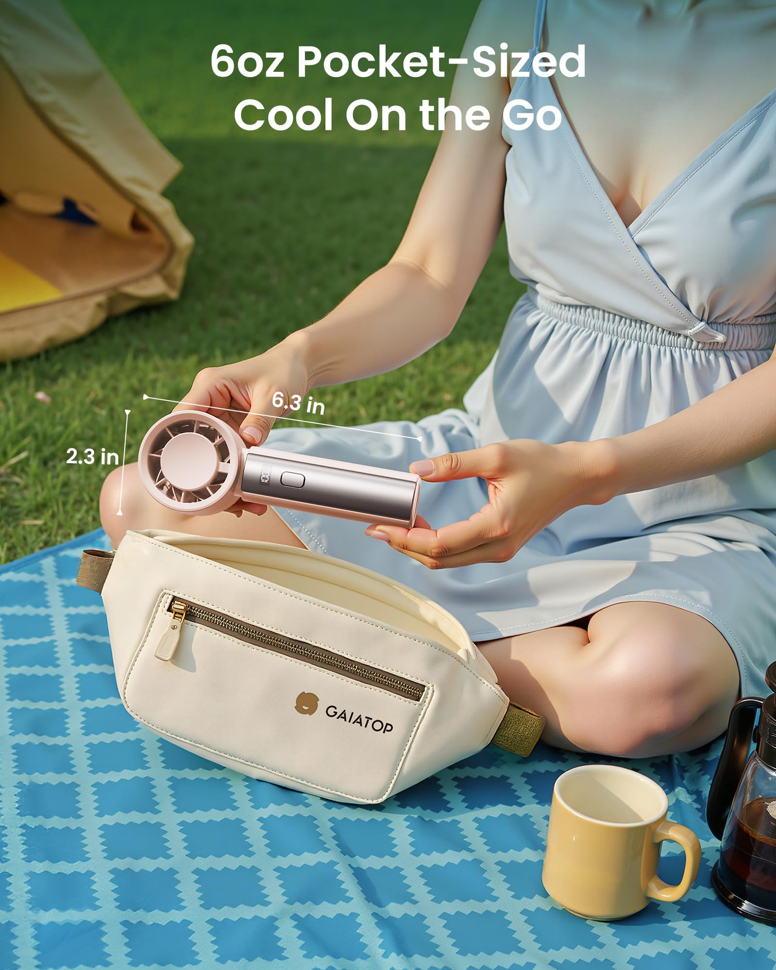 Foto 6 | Ventilador Personal Portátil Gaiatop  Pequeño  De Alta Velocidad  Rosa  4000 Mah - Venta Internacional.