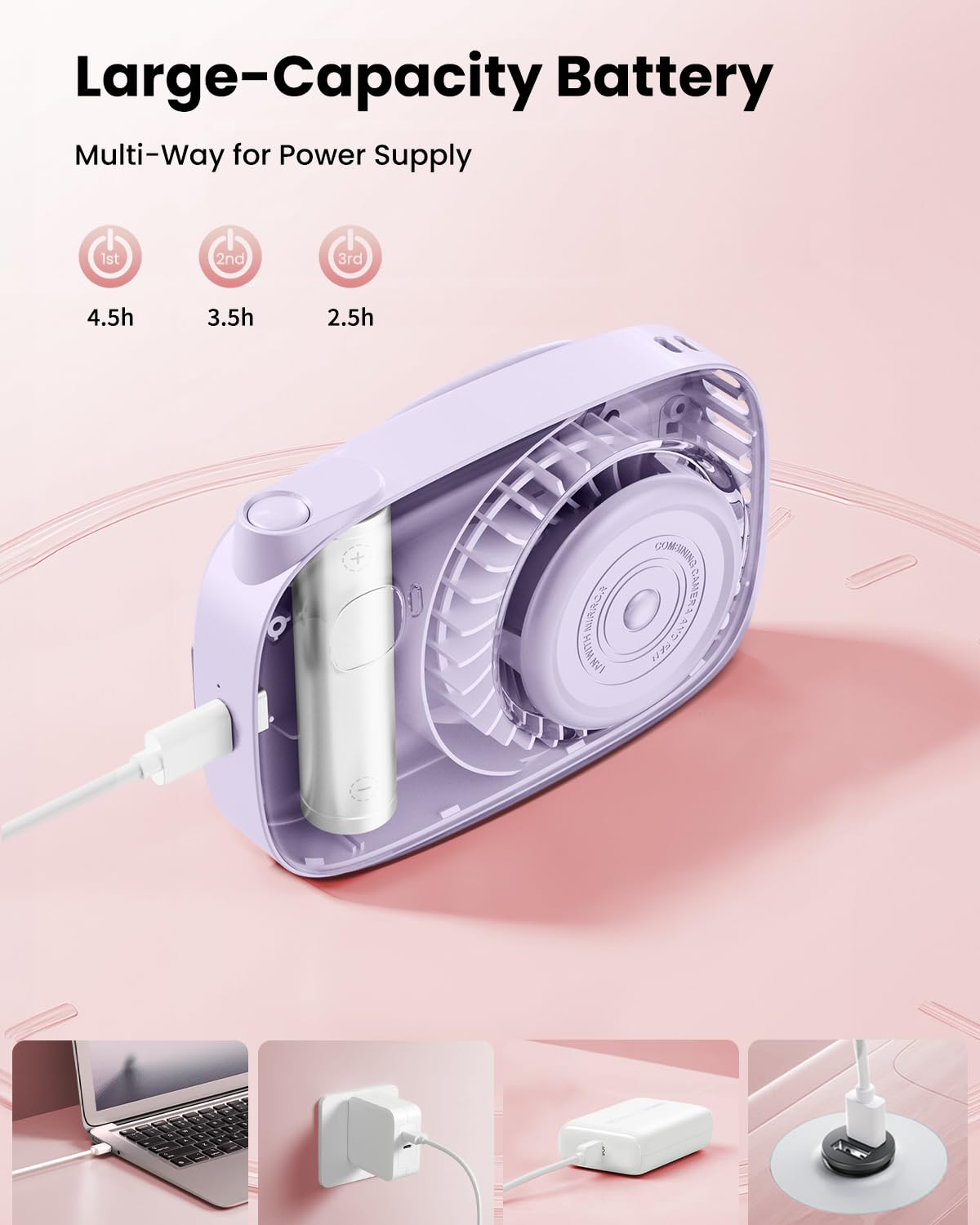 Foto 6 pulgar | Ventilador De Cuello Portátil Gaiatop Mini Recargable Con Pantalla Led - Venta Internacional.