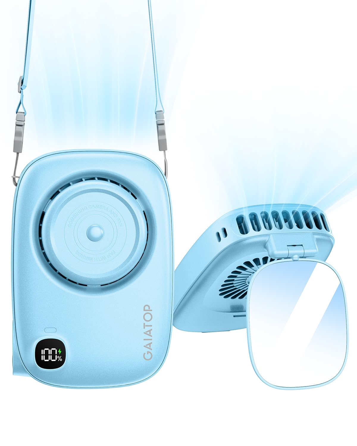 Foto 2 pulgar | Ventilador De Cuello Gaiatop Mini Led Recargable  3 Velocidades  Giro 360°  Azul - Venta Internacional.