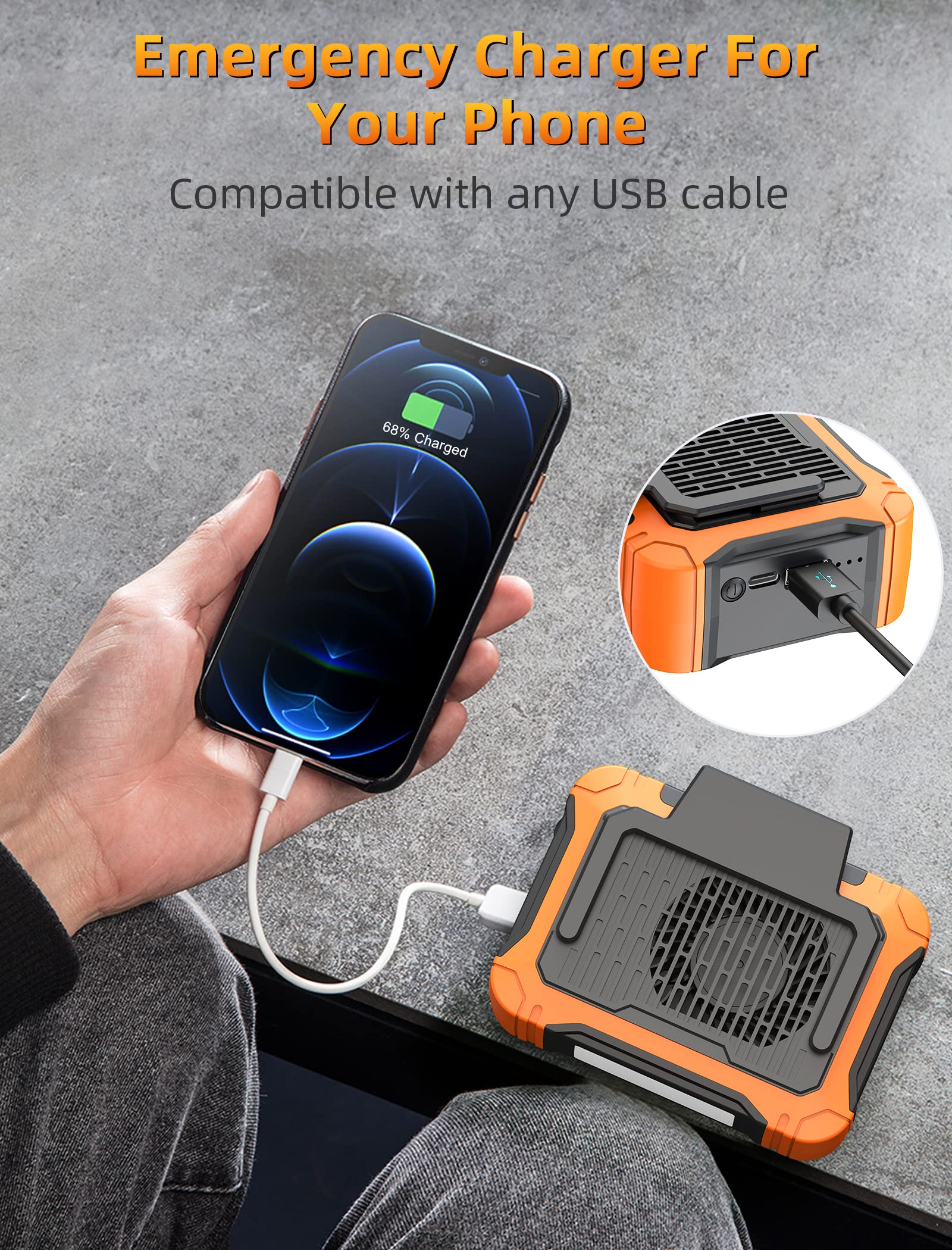 Foto 7 pulgar | Ventilador Con Clip De Cintura Koonie De 10000 Mah Con Panel Solar Que Funciona Durante 30 Horas - Venta Internacional.