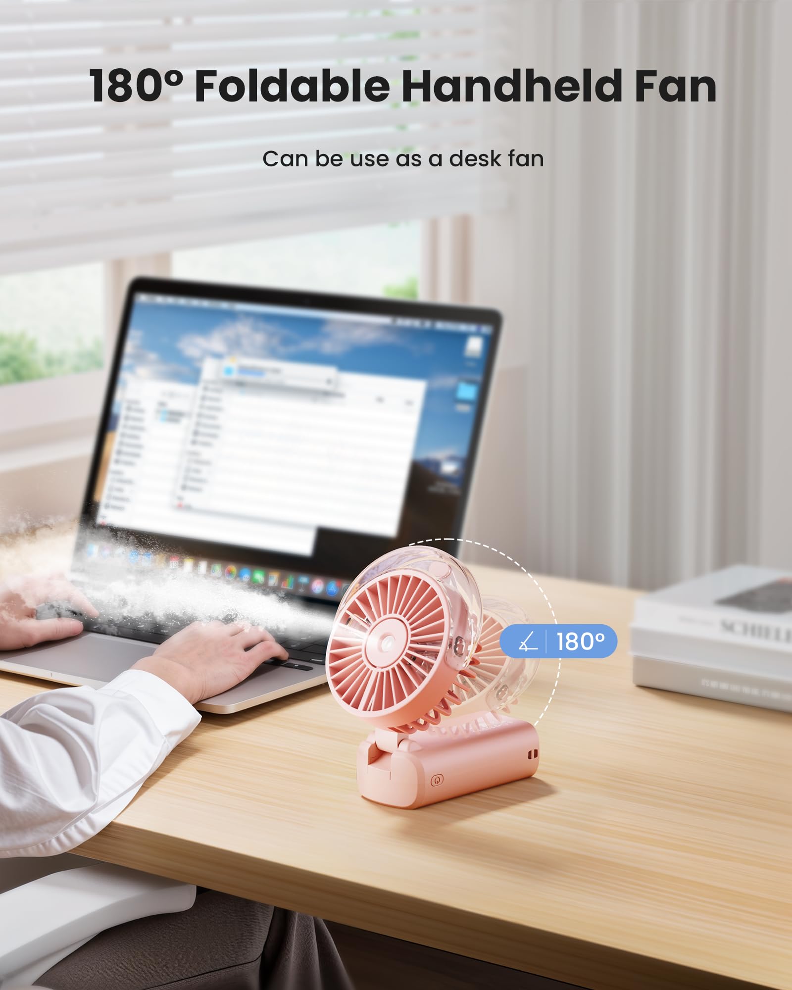 Foto 6 pulgar | Ventilador Nebulizador Portátil Gaiatop De Mano Plegable 180°  Color Rosa - Venta Internacional.