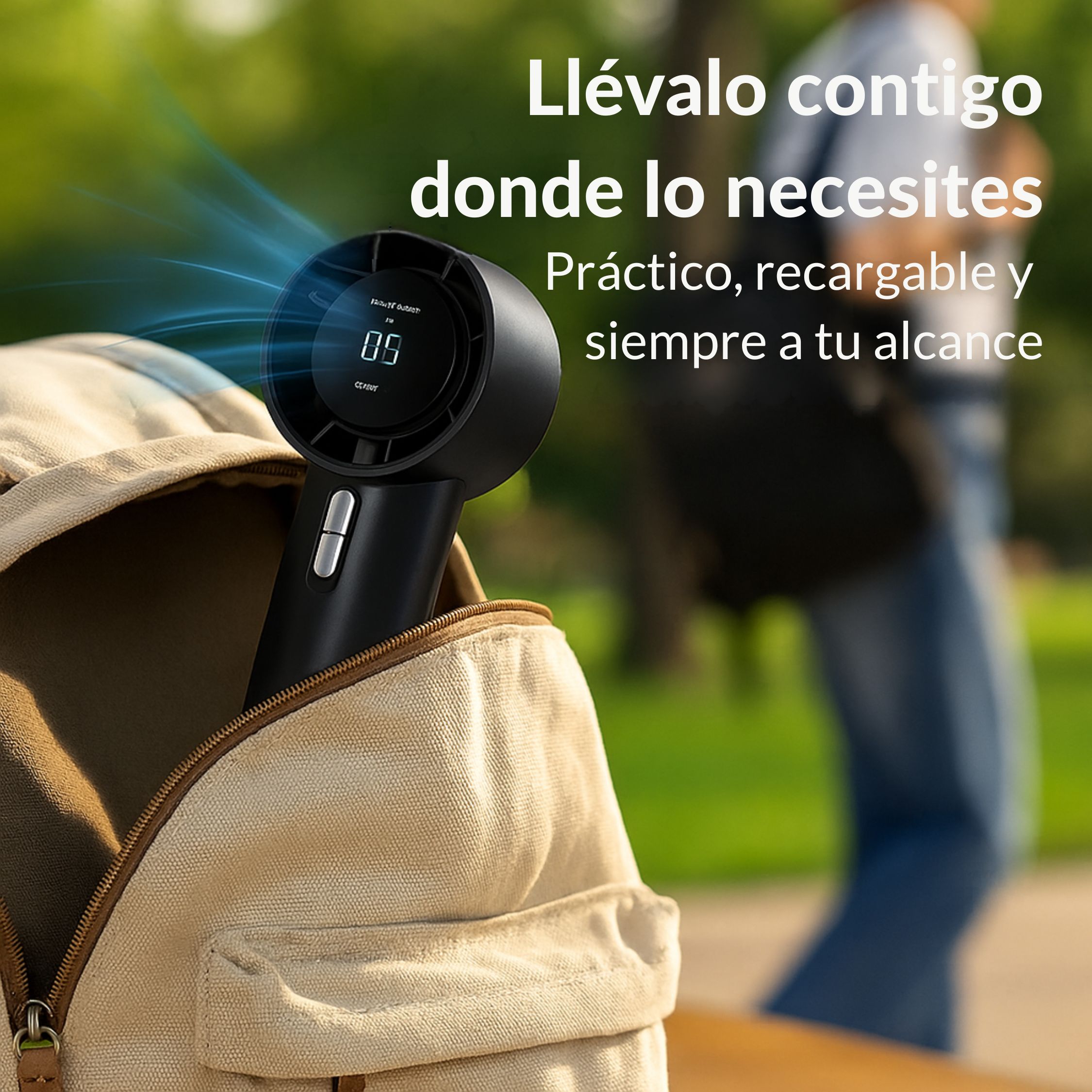 Foto 5 pulgar | Ventilador Portátil Silencioso 25dB 5 Velocidades Recargable USB-C 3000mAh