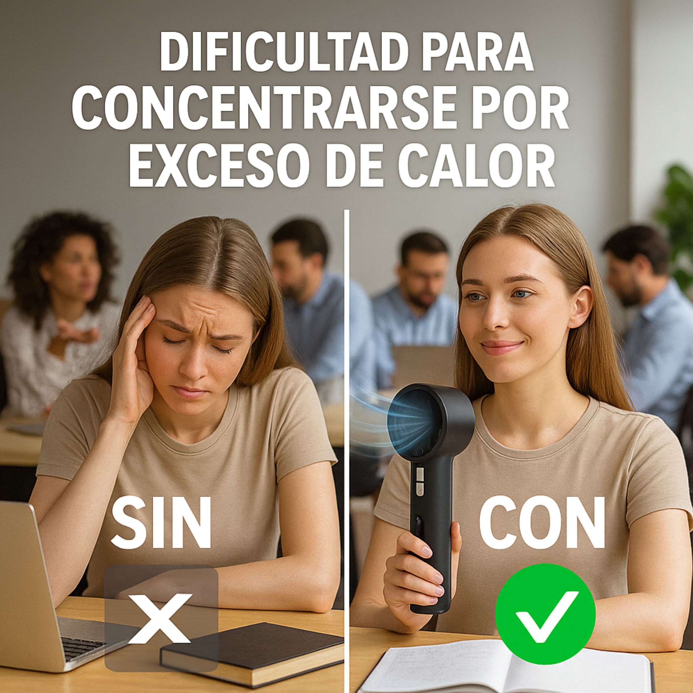 Foto 6 | Ventilador Portátil Silencioso 25dB 5 Velocidades Recargable USB-C 3000mAh