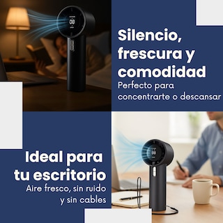 Foto 3 | 2 Ventiladores Portátiles Recargables 5 Velocidades Ultra Silenciosos 3000mah Usb-c – Compactos Y Ligeros