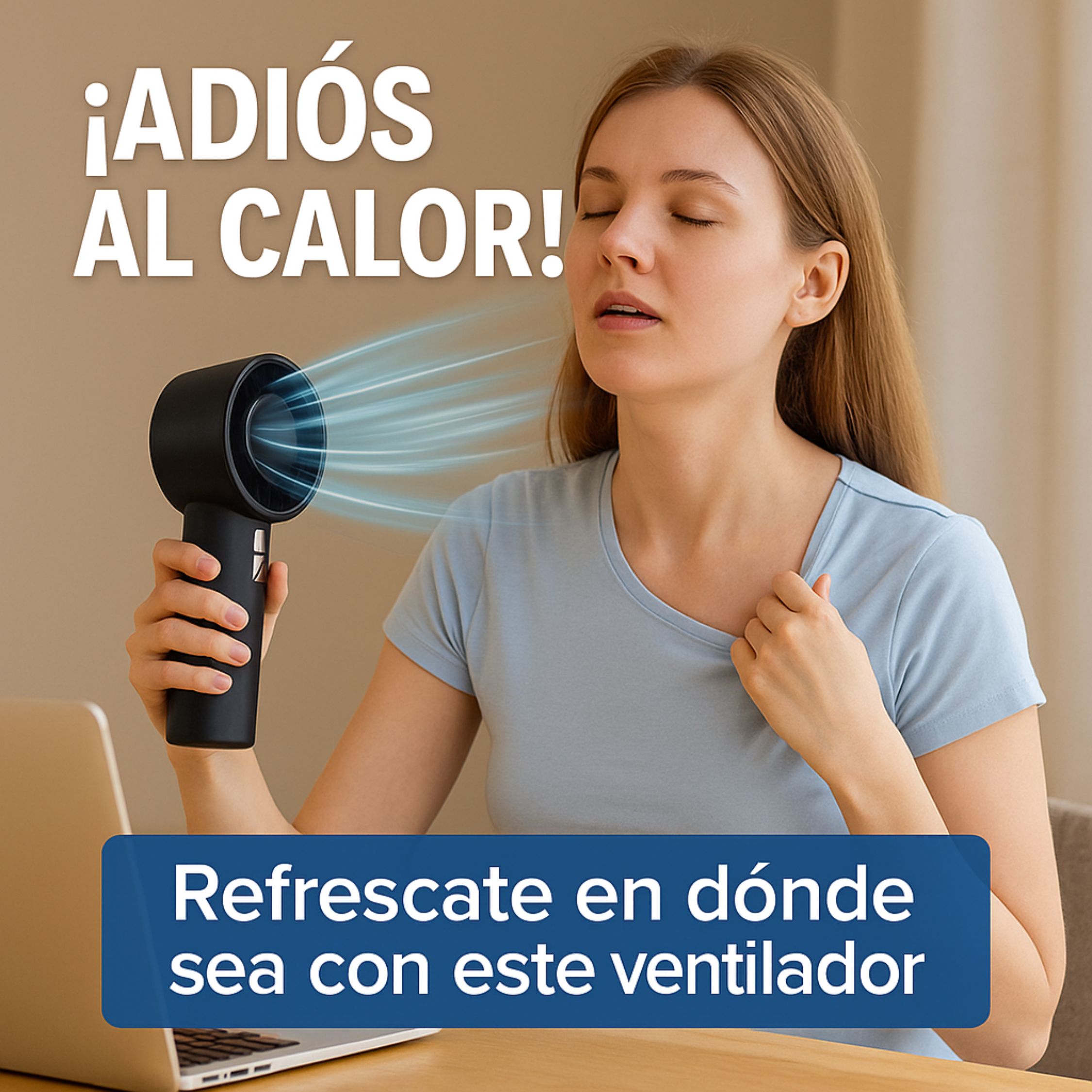 Foto 9 pulgar | 2 Ventiladores Portátiles Recargables 5 Velocidades Ultra Silenciosos 3000mah Usb-c – Compactos Y Ligeros