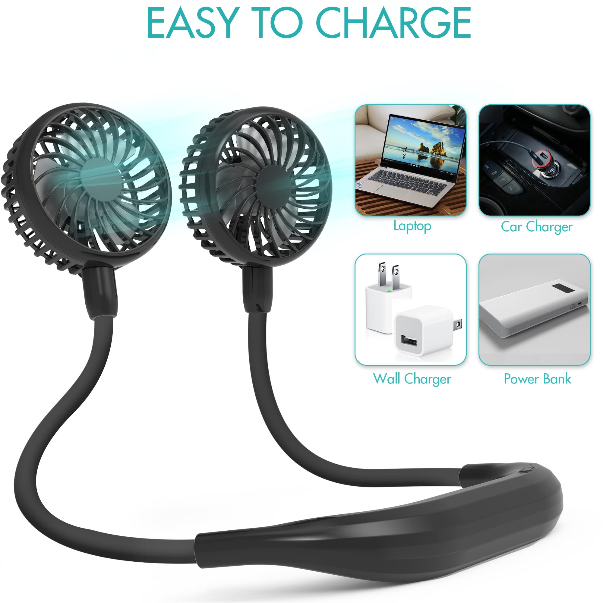 Foto 4 pulgar | Ventilador De Cuello Amacool  Banda Para El Cuello  Funciona Con Pilas Para Sofocos - Venta Internacional.