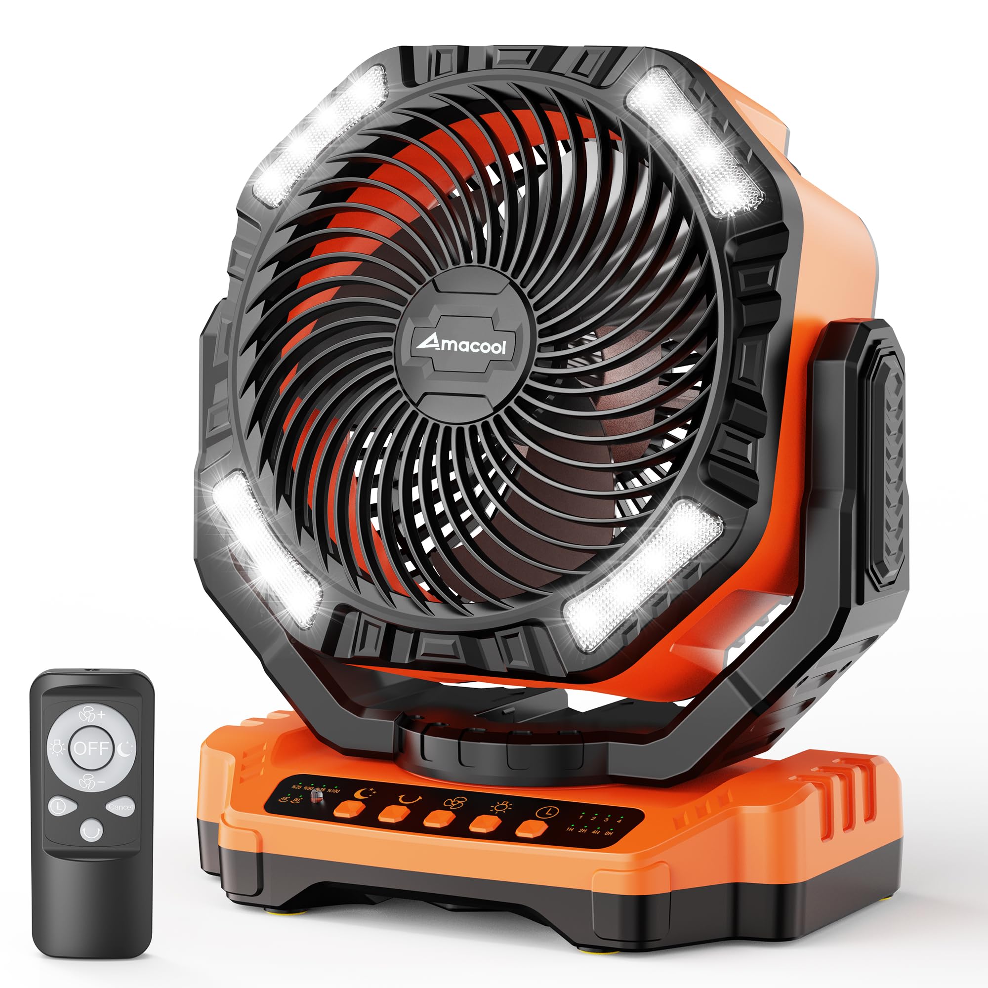 Foto 2 pulgar | Ventilador De Camping Amacool De 4000 Mah Recargable Con Luz Y Control Remoto - Venta Internacional.