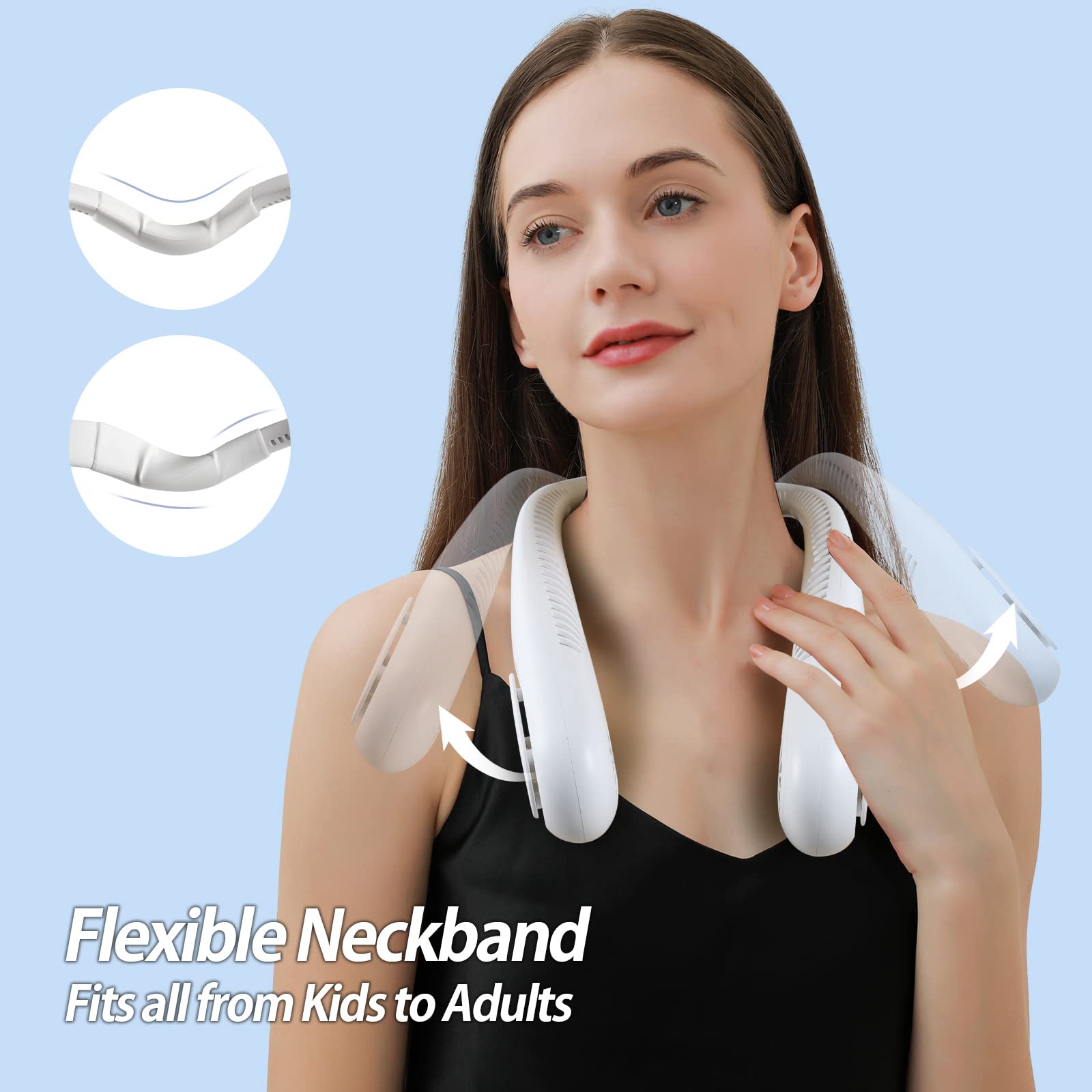 Foto 6 pulgar | Ventilador De Cuello Sin Aspas Amacool  5000 Mah  Recargable  Blanco - Venta Internacional.