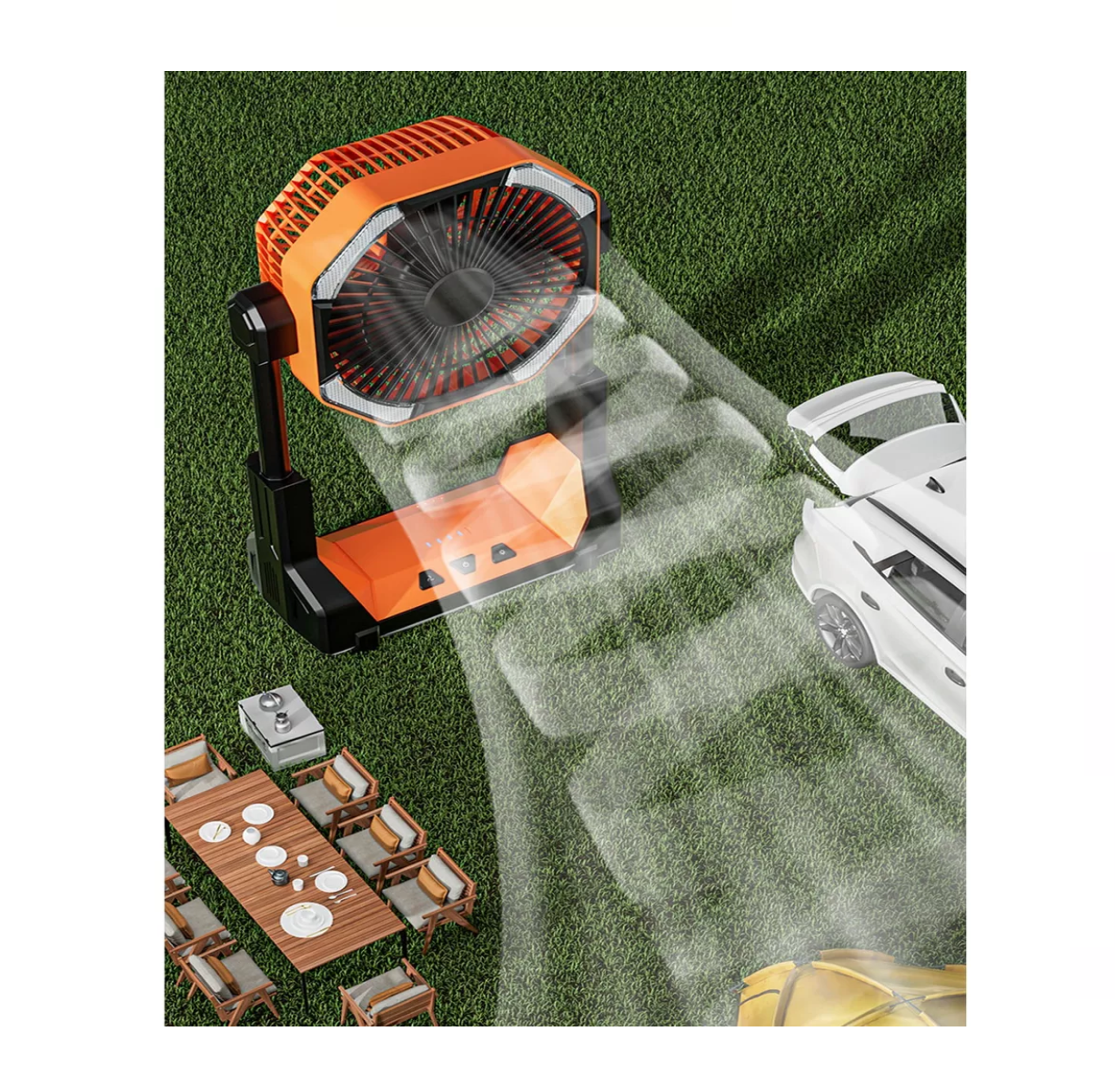 Foto 2 | Ventilador de Camping Lab.G Naranja Portátil y Recargable con Luz Led