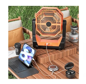 Foto 3 | Ventilador de Camping Belug Naranja Portátil y Recargable con Luz Led