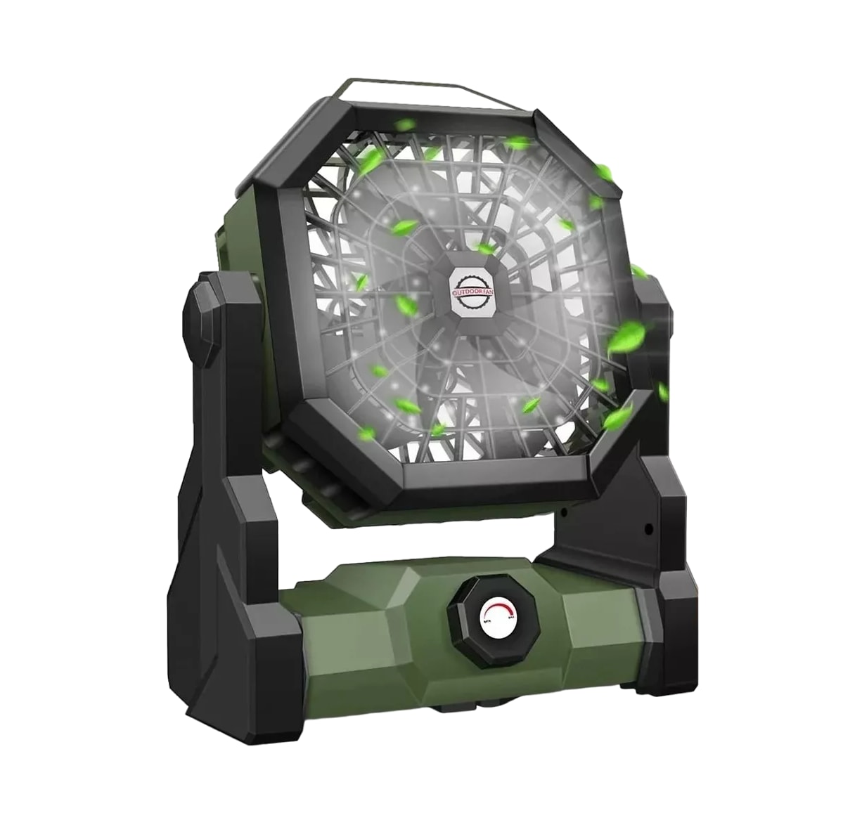 Ventilador Portátil de Camping Belug Recargable Verde con Luz Led 7800 mAh $1,169