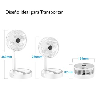 Foto 2 | Ventilador De Escritorio Dosyu Negro Plegable Recargable