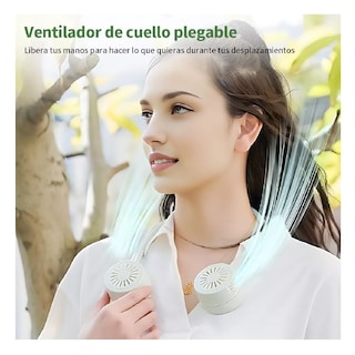 Foto 2 | Ventilador Portátil para Cuello Ajustable 360° Verde
