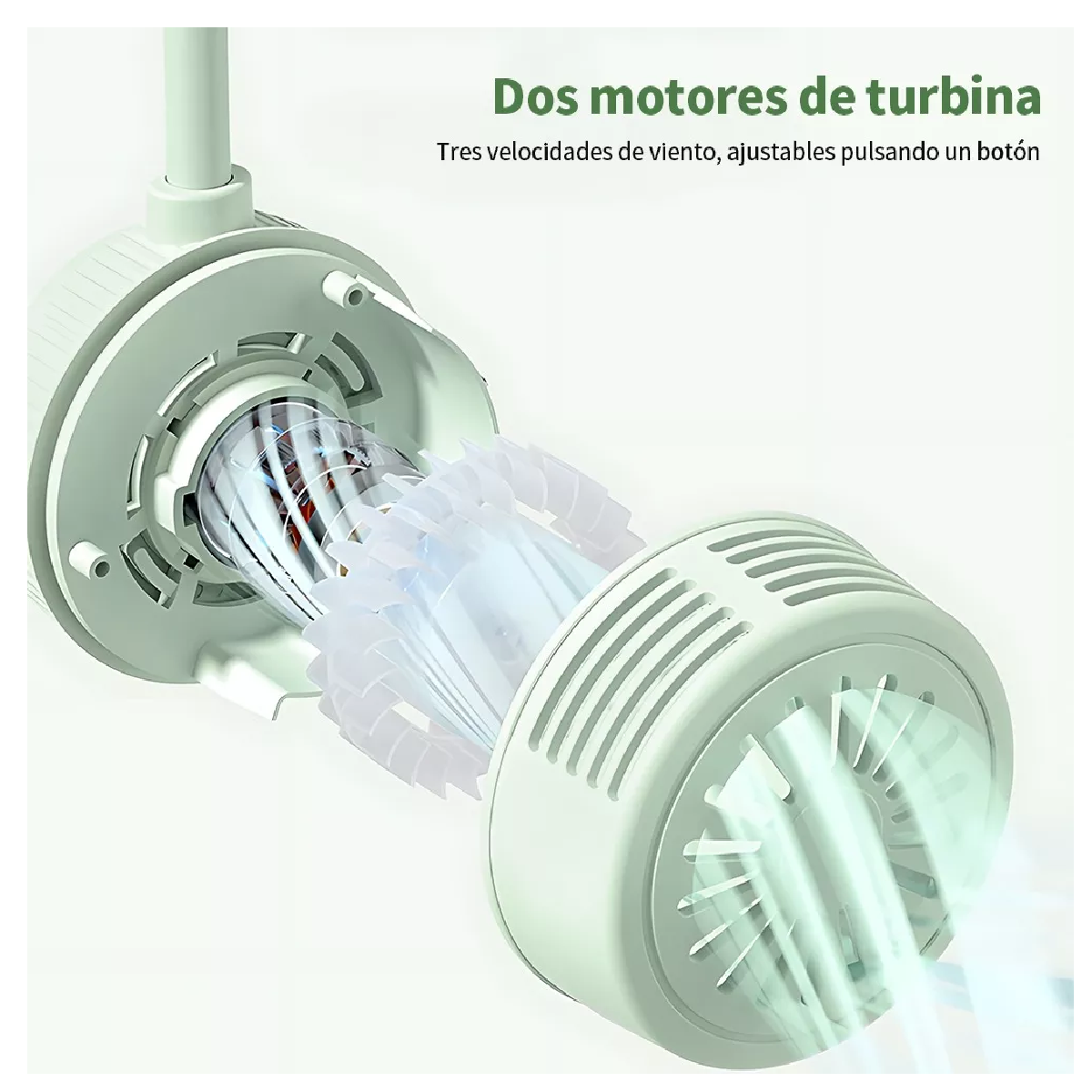 Foto 4 | Ventilador Portátil para Cuello Ajustable 360° Verde