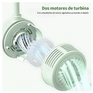 Foto 4 | Ventilador Portátil para Cuello Ajustable 360° Verde