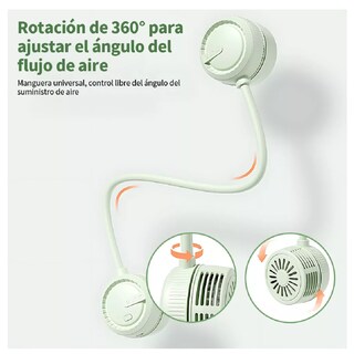 Foto 5 | Ventilador Portátil para Cuello Ajustable 360° Verde