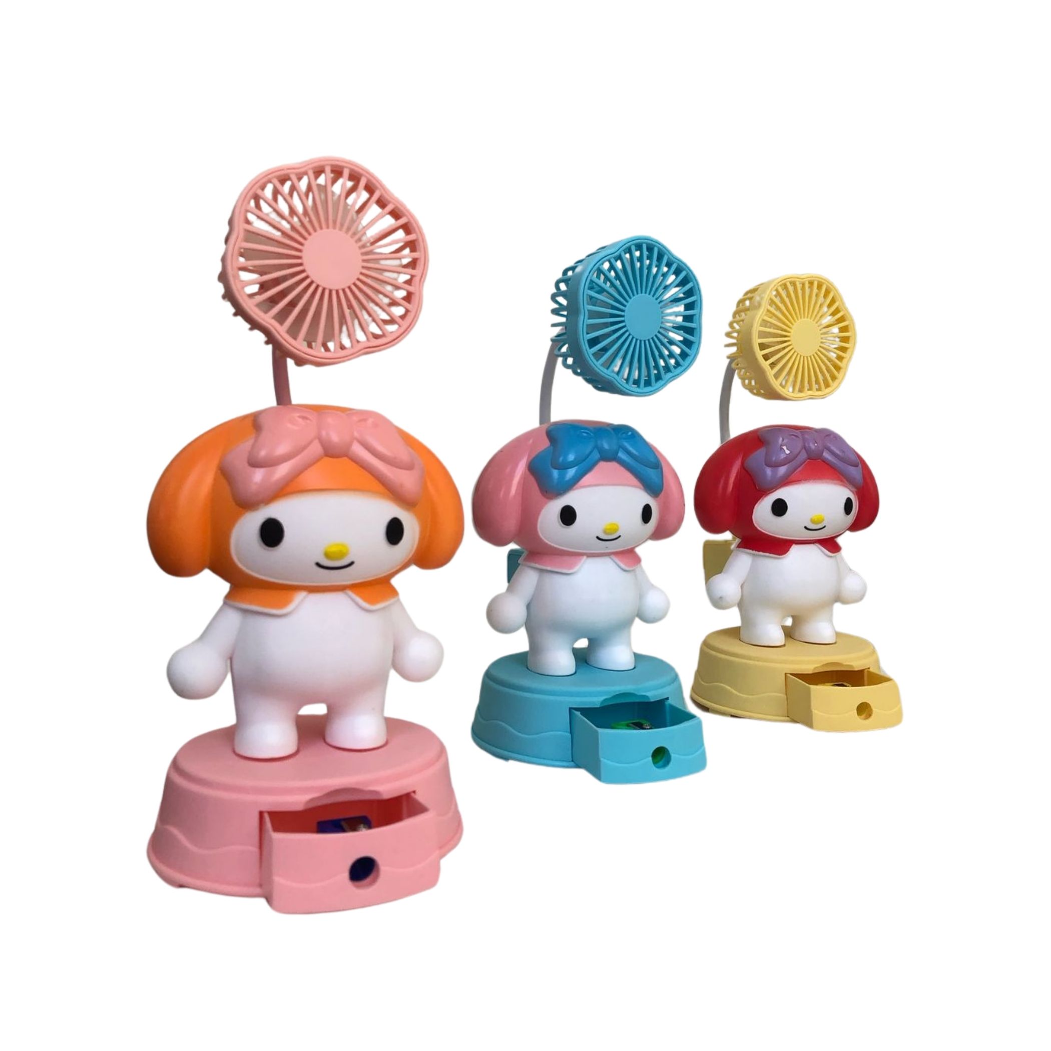 Foto 5 | Kit 2 Ventilador Recargable con Sacapuntas con Diseño Animado de Melody