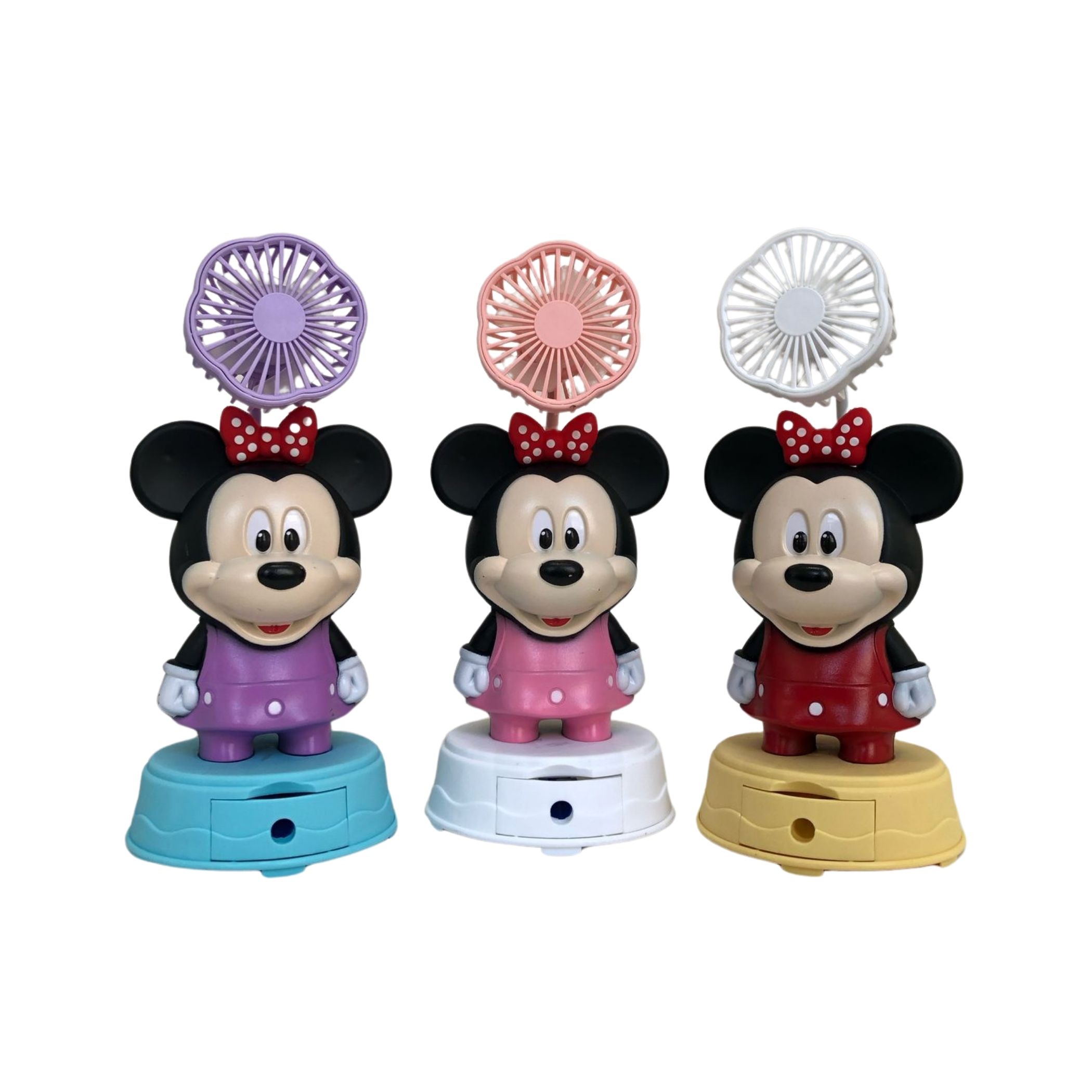 Foto 7 pulgar | Kit de 2 Ventilador Recargable con Sacapuntas Diseño Animado de Minie
