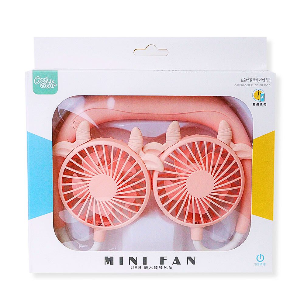 Foto 8 pulgar | Ventilador De Cuello Para Deporte O Espacios Calurosos Color Rosa