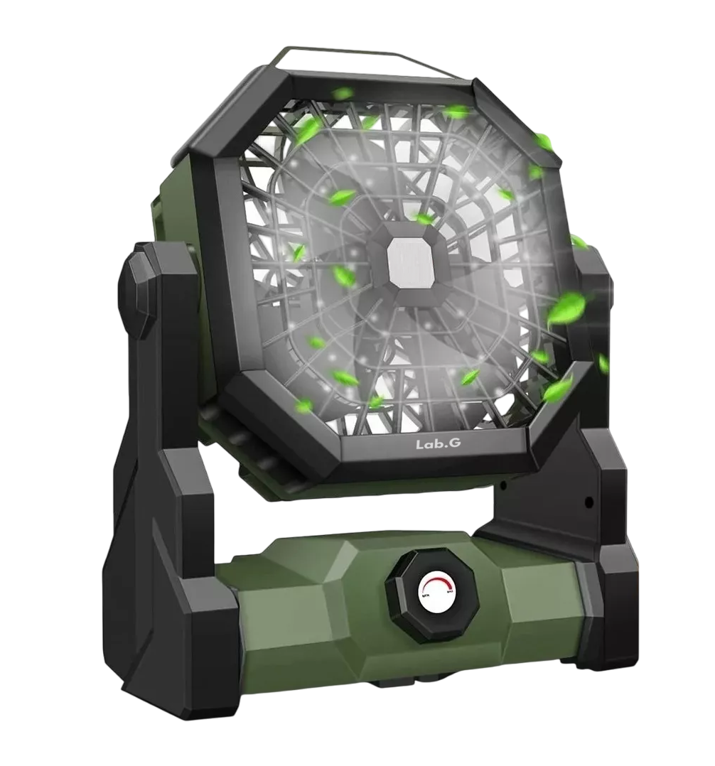 Foto 1 | Ventilador Portátil De Camping Recargable Con Luz Led 7800mah Verde