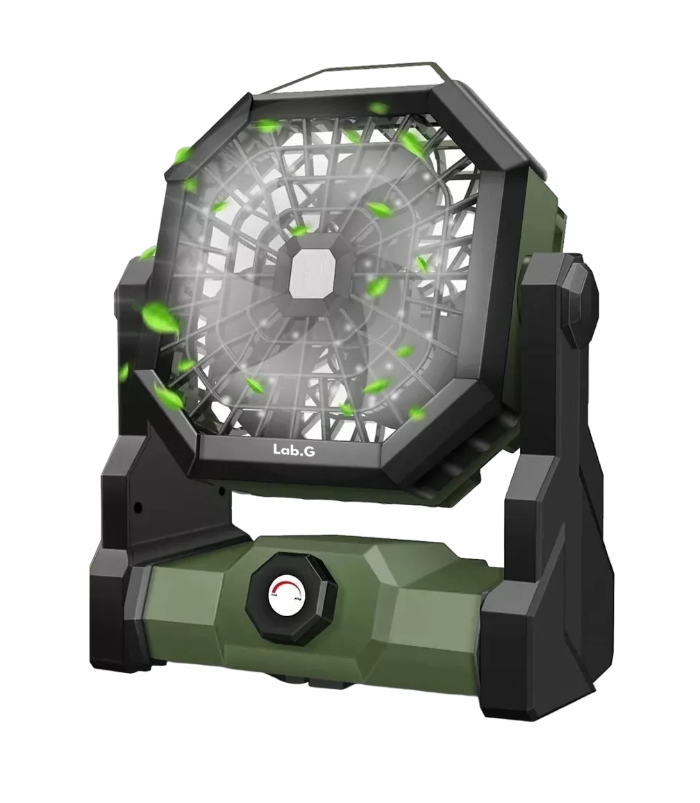 Foto 6 pulgar | Ventilador Portátil De Camping Recargable Con Luz Led 7800mah Verde