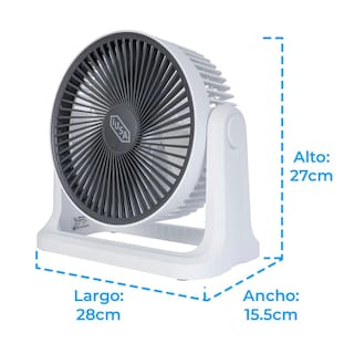 Foto 6 | Ventilador Recargable 8'' Iusa 3 Velocidades Blanco