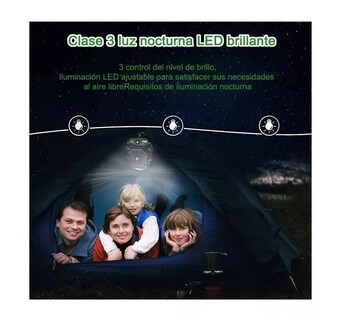 Foto 3 | Ventilador Portátil Belug De Camping Recargable Con Luz Led 7800mah Verde