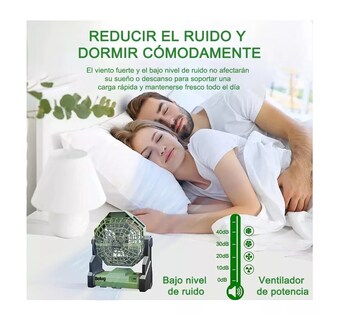 Foto 4 | Ventilador Portátil Belug De Camping Recargable Con Luz Led 7800mah Verde