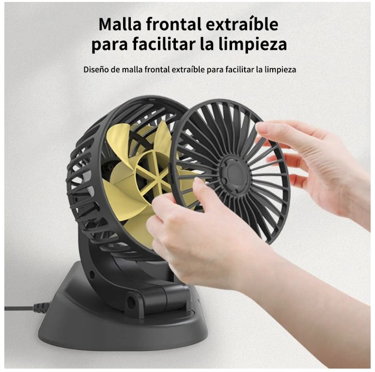 Foto 6 pulgar | Ventilador Xtellar Doble Auto Coche Usb Portátil  Con 2 Velocidades