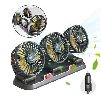 Foto 1 | Ventilador Xtellar Para Auto De 3 Cabezas Ajustables 360 Enchufe 12v