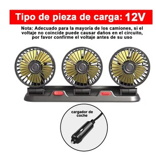 Foto 2 | Ventilador Xtellar Para Auto De 3 Cabezas Ajustables 360 Enchufe 12v