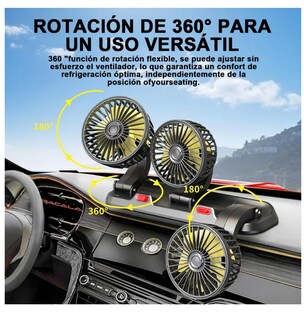 Foto 3 | Ventilador Xtellar Para Auto De 3 Cabezas Ajustables 360 Enchufe 12v