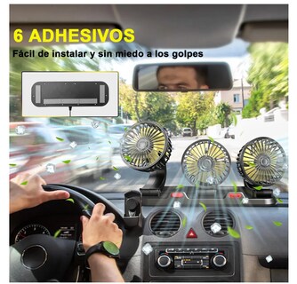 Foto 4 | Ventilador Xtellar Para Auto De 3 Cabezas Ajustables 360 Enchufe 12v