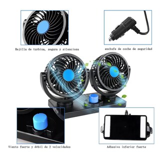 Foto 4 | Ventilador Xtellar Doble Auto Coche Portátil Con 2 Velocidades