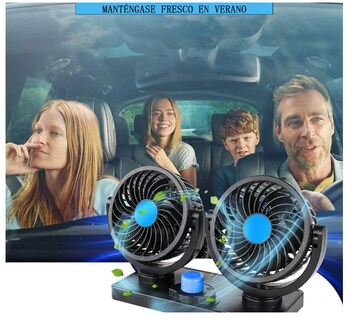 Foto 5 | Ventilador Xtellar Doble Auto Coche Portátil Con 2 Velocidades