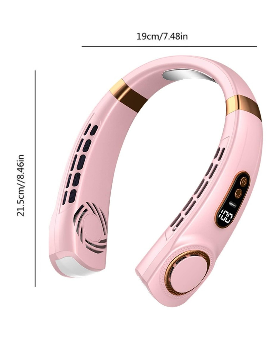 Foto 3 | Ventilador De Cuello 5 Modos Rosa + Gratis Termo Güish De Regalo