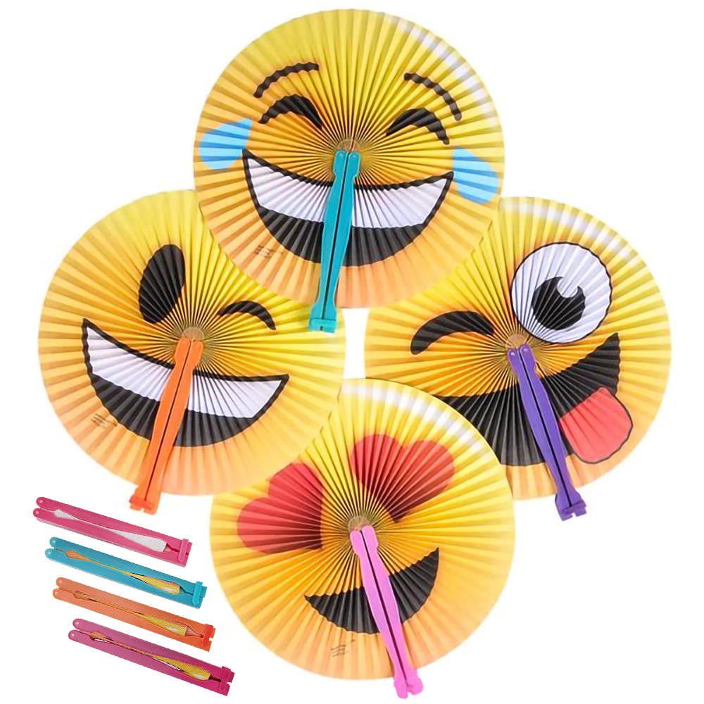 Foto 2 pulgar | Abanico Plegable Artcreativity Con Emoticonos De 25 Cm Para Niños, Paquete De 12 - Venta Internacional.
