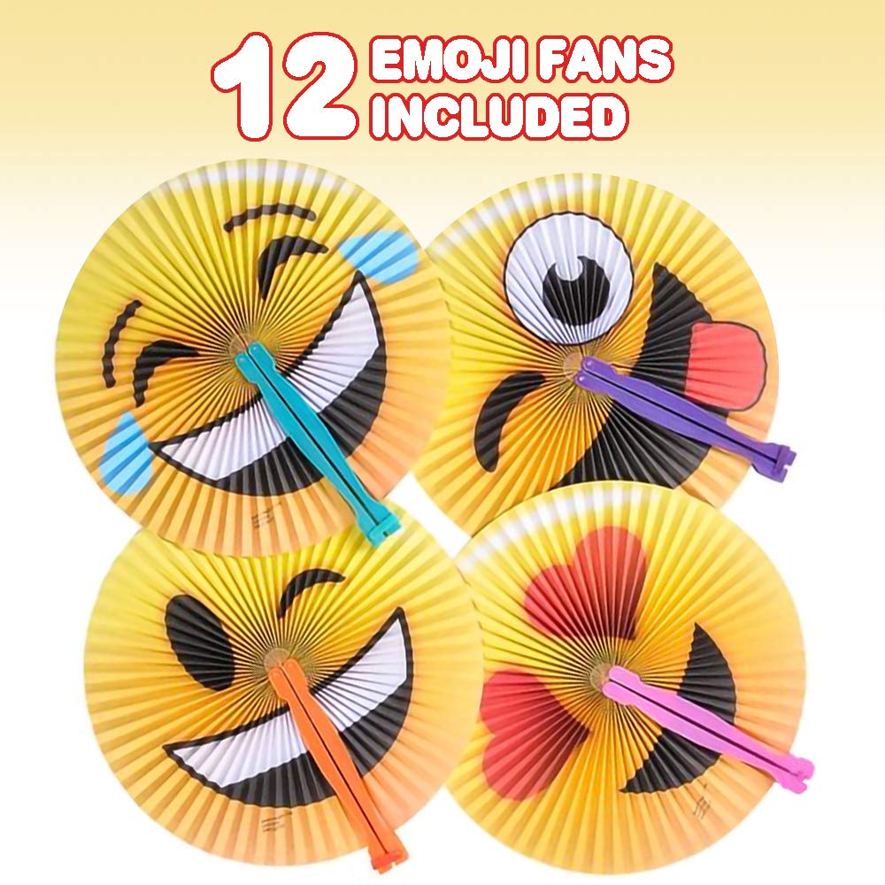 Foto 3 pulgar | Abanico Plegable Artcreativity Con Emoticonos De 25 Cm Para Niños, Paquete De 12 - Venta Internacional.