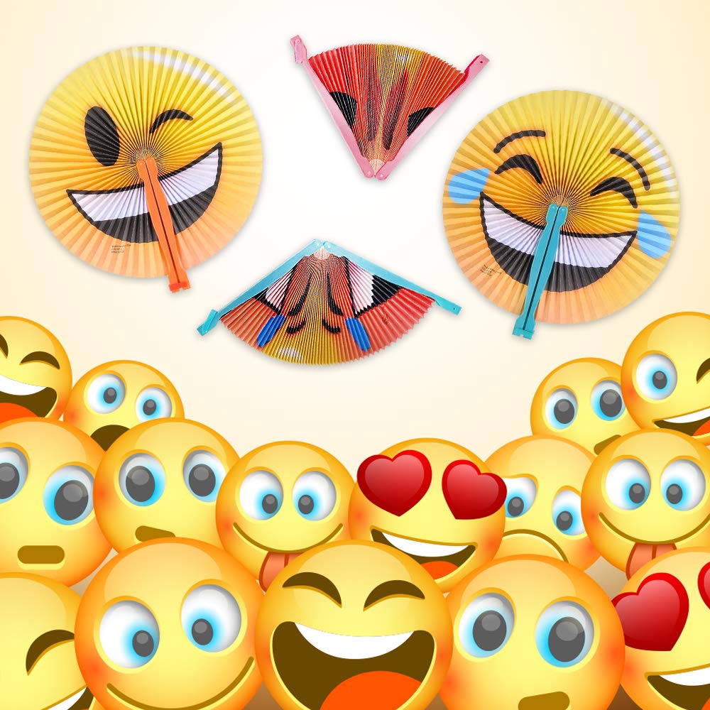 Foto 4 | Abanico Plegable Artcreativity Con Emoticonos De 25 Cm Para Niños, Paquete De 12 - Venta Internacional.