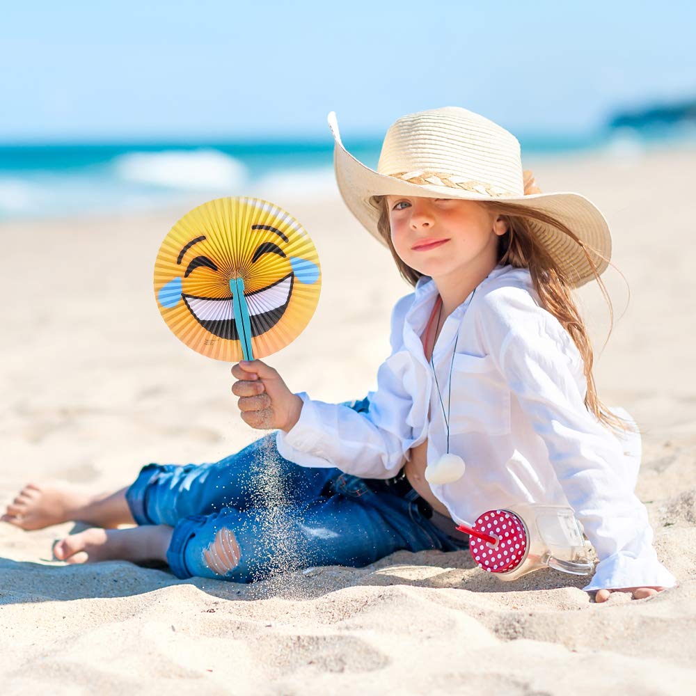 Foto 7 | Abanico Plegable Artcreativity Con Emoticonos De 25 Cm Para Niños, Paquete De 12 - Venta Internacional.