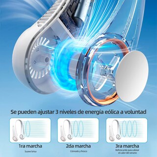 Foto 3 | Ventilador Portátil Para Cuello Modo Silencioso Y Recargable Color Rosa