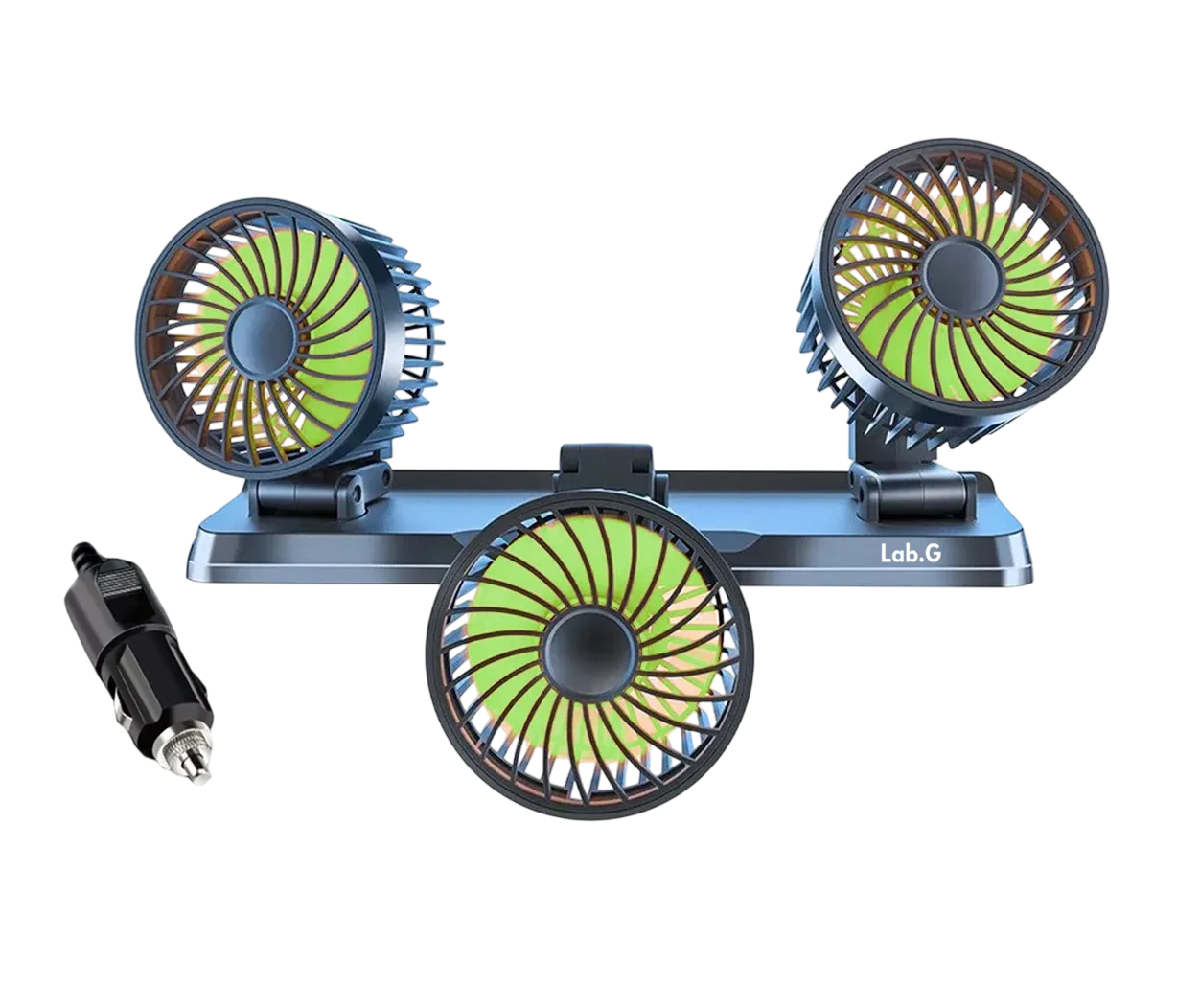 Ventilador Para Auto De 3 Cabezas Ajustables 360 Enchufe 12v