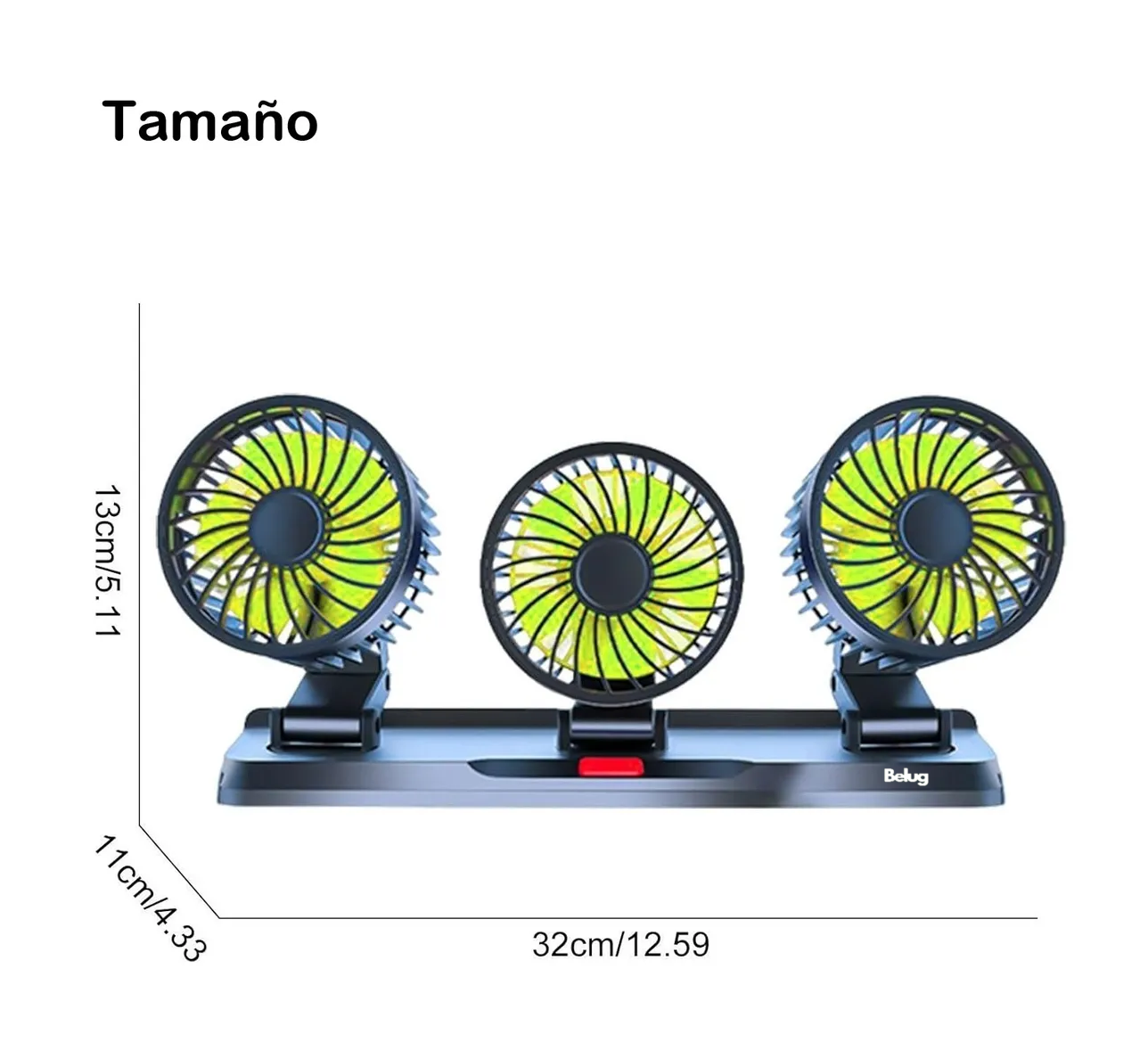 Foto 5 pulgar | Ventilador Para Auto De 3 Cabezas Ajustables 360 Enchufe 12v