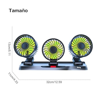 Foto 4 | Ventilador Para Auto De 3 Cabezas Ajustables 360 Enchufe 12v