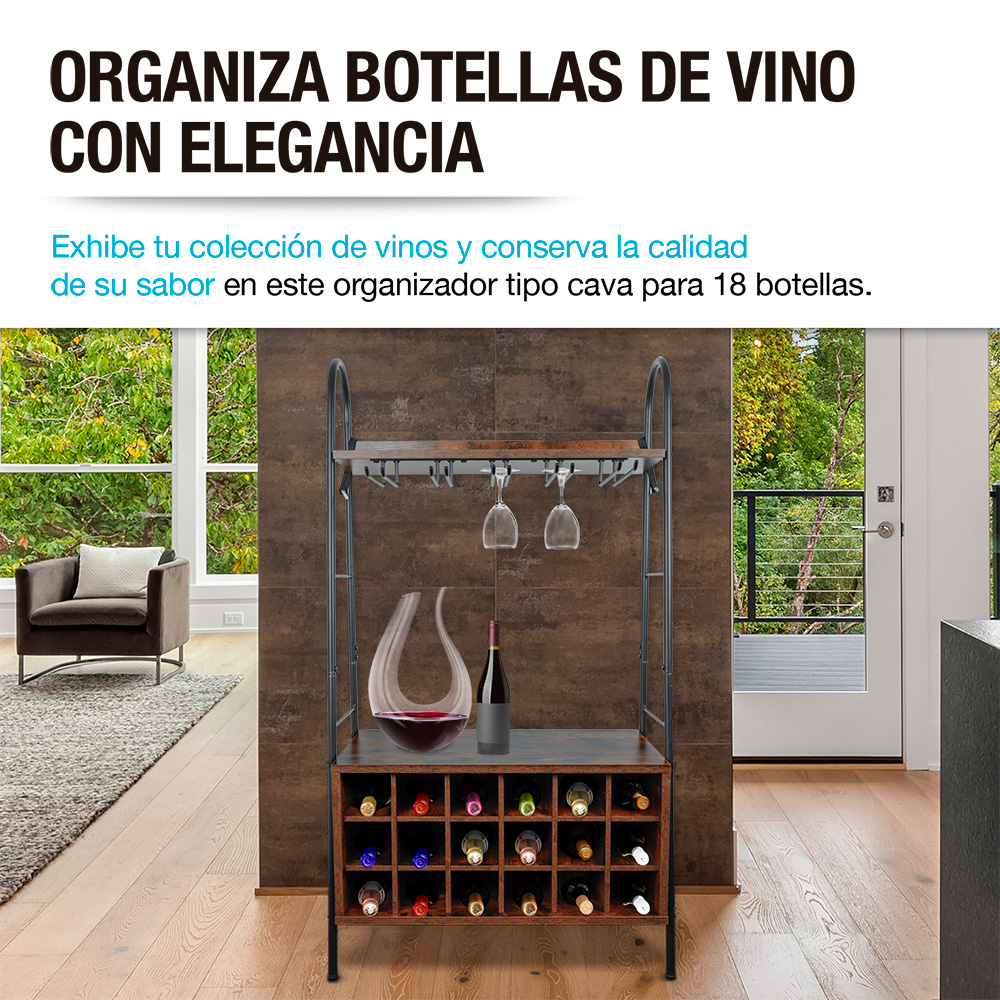 Foto 3 | Cava de Vino Tipo Cantina para Botellas Y Copas Casa Litus Café