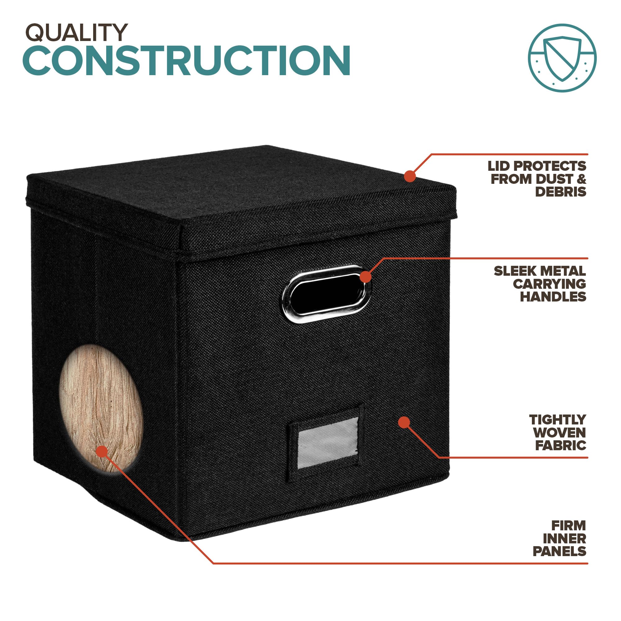 Foto 3 | Caja De Almacenamiento De Discos De Vinilo Stock Your Home Para 50 O Más De 12 Pulgadas - Venta Internacional.